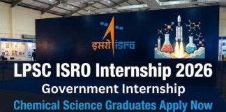 Government Internship at ISRO-LPSC | BSc & MSc Chemistry Apply Now Government Internship at LPSC ISRO | Apply Now