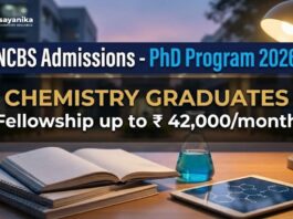 NCBS Recruitment: Chemistry PhD Program | Apply Now