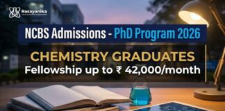 NCBS Recruitment: Chemistry PhD Program | Apply Now