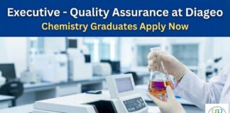 Freshers MSc Chemistry Job at Diageo | Apply now for QC Role Diageo Careers: Quality Assurance Job | MSc Chemistry Graduates Apply Now
