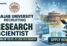 Panjab University Recruiting Chem for Research Scientist Role | Earn up to Rs. 67,200 per month Panjab University Recruitment: Research Scientist Job | MSc Chemistry Graduates Apply Now