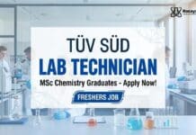 TUV SUD Hiring Freshers MSc Chemistry Graduates | Apply Now TUV SUD Careers: Lab Technician Fresher Job | Apply Now