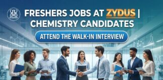 Freshers Job at Zydus | Chemistry Candidates | Apply Now