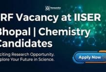 IISER Bhopal Jobs 2026: JRF Vacancy in Chemistry – Apply Before Feb 25! JRF Vacancy at IISER Bhopal | Chemistry Candidates Apply Now