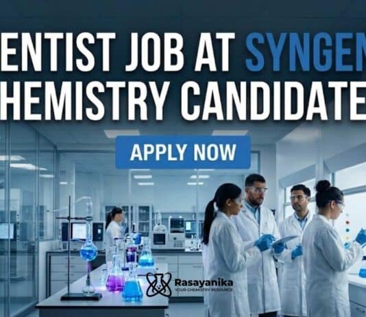 Scientist Job at Syngene | Chemistry Candidates | Apply Now