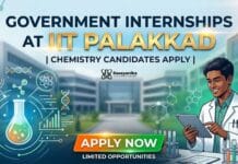 Government Internships at IIT Palakkad | Chemistry Grads Apply