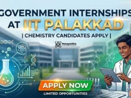 Government Internships at IIT Palakkad | Chemistry Grads Apply