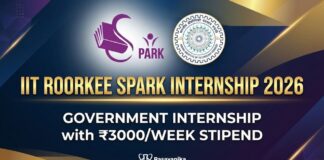 IIT Roorkee SPARK Internship 2026 – Government Internship with ₹3000/Week Stipend Government Internship at IIT Roorkee | Chemistry Graduates Apply