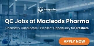 Macleods Pharma Vacancy: QC Jobs Walk-In Drive at Indore Plant QC Jobs at Macleods Pharma | Chemistry Candidates Apply Now