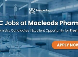 Macleods Pharma Vacancy: QC Jobs Walk-In Drive at Indore Plant QC Jobs at Macleods Pharma | Chemistry Candidates Apply Now