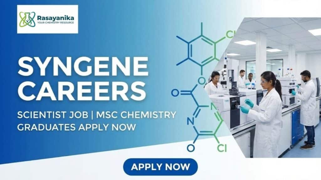 Syngene Careers: Scientist Job | Chemistry Graduates Apply Now