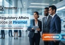 Piramal Hiring Chemistry Candidates For Regulatory Affairs Role, Apply Online Regulatory Affairs Jobs at Piramal | Chemistry Candidates Apply