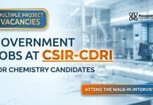 Government Jobs at CSIR-CDRI | Candidates Attend the Walk-In