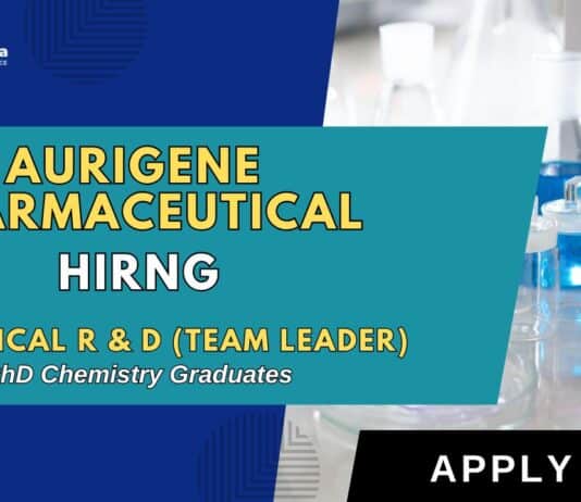 R&D Job in Chemistry at Aurigene Pharmaceutical | PhD Chemistry Graduates Apply Now 