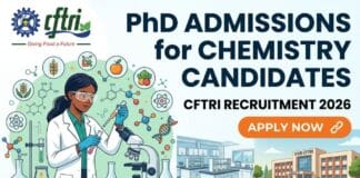 PhD Admissions for Chemistry Candidate | CFTRI Recruitment 2026 | Apply Now