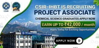 MSc Chemistry Job at CSIR IHBT | Apply for Project Associate Job 