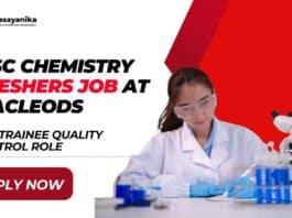 MSc Chemistry Freshers Job at Macleods | Apply for Trainee Quality Control Role