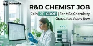 R&D Chemist Job at JT Crop | MSc Chemistry Graduates Apply Now
