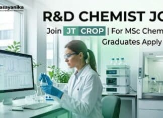 MSc Chemistry Job in R&D Chemist Position | Apply Now R&D Chemist Job at JT Crop | MSc Chemistry Graduates Apply Now