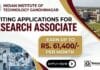 IIT Gandhinagar is inviting Application for Research Associate | Apply & earn up to Rs. 61,400/- per month Research Associate Job IIT Gandhinagar Recruitment | PhD Chemistry Graduates Apply Now