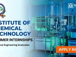 Chemical Engineering Summer Internship Institute of Chemical Technology Vacancy 