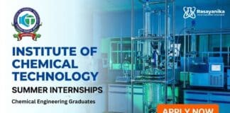 ICT Mumbai Vacancy Summer Internships for Chemical Engineering Careers Chemical Engineering Summer Internship Institute of Chemical Technology Vacancy