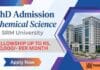 PhD Admission at SRM University | Chemical Science Careers