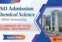 PhD Admission at SRM University | Chemical Science Careers