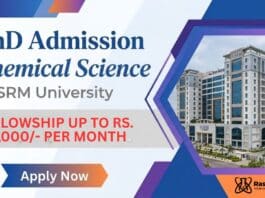 PhD Admission at SRM University | Chemical Science Careers
