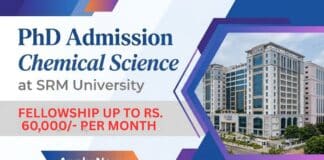 PhD Admission at SRM University | Chemical Science Careers
