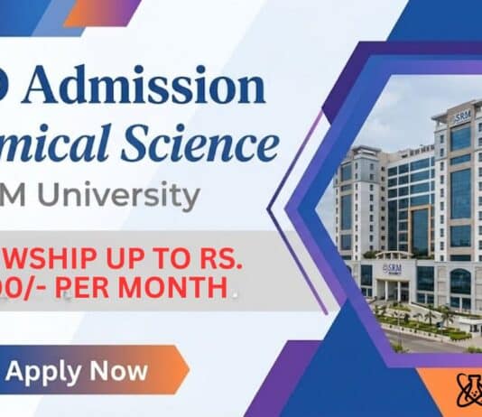 PhD Admission at SRM University | Chemical Science Careers