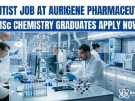 Scientist Job at Aurigene Pharmaceutical | MSc Chemistry Graduates Apply Now
