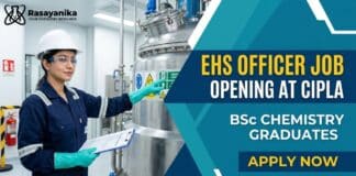 Cipla is Hiring EHS Officer | BSc Chemistry Graduates Apply Now BSc Chemistry Jobs at Cipla | Apply Now for EHS Officer Role