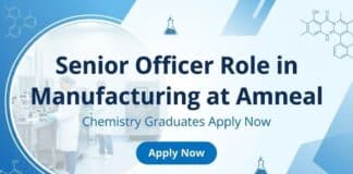 BSc Chemistry Job at Amneal | Apply Now for Senior Officer Role in Manufacturing 
