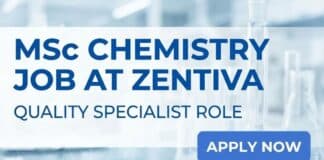 Zentiva Hiring MSc Chemistry Graduates for Quality Specialist Role | Apply Now MSc Chemistry Job at Zentiva | Quality Specialist Role
