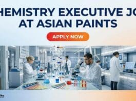 Chemistry Executive Job at Asian Paints | BSc & MSc Chemistry Jobs