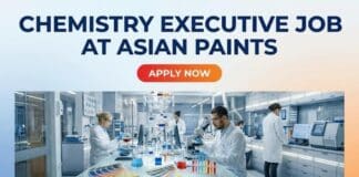 Asian Paints Hiring Chemistry Executive | Apply Now Chemistry Executive Job at Asian Paints | BSc & MSc Chemistry Jobs