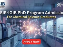 Chemistry PhD Program | CSIR-IGIB Recruitment 2026 | Chemical Science Graduates Apply Now