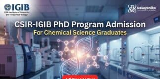 Chemistry PhD Program | CSIR-IGIB Recruitment 2026 | Chemical Science Graduates Apply Now
