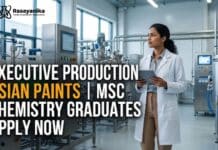 Asian Paints is hiring MSc Chemistry Graduates | Apply Now Executive Production at Asian Paints | MSc Chemistry Graduates Apply Now