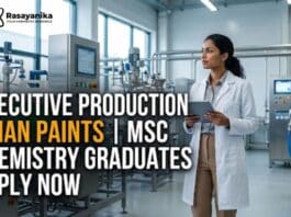 Executive Production at Asian Paints | MSc Chemistry Graduates Apply Now