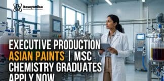 Executive Production at Asian Paints | MSc Chemistry Graduates Apply Now