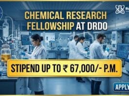 Chemical Research Fellowship DRDO Vacancy at DMSRDE Kanpur | Apply Now
