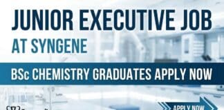 BSc Chemistry Job in Bangalore at Syngene | Apply Now Syngene Career: Chemical Junior Executive Job in Bangalore | Apply Now