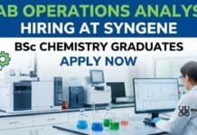 Chemical Lab Analyst Job at Syngene | BSc Chemistry Graduates Apply Now