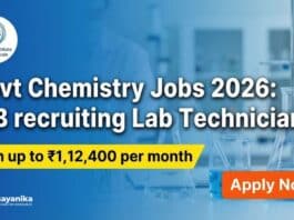 Govt Chemistry Jobs for Lab Technician at NIB | Chemical Science Graduates Apply Now