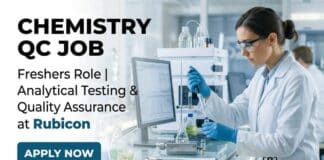 Chemistry QC Job for Freshers – Analyst Opportunity in Quality Control Chemistry QC Job at Rubicon | Freshers Role | Apply Now