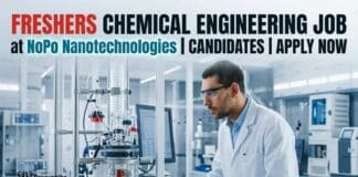 Freshers Chemical Engineering Job in Bangalore – Trainee Engineer Production Opportunity Freshers Chemical Engineering Job at NoPo Nanotechnologies