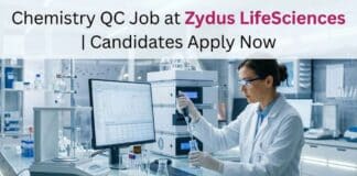 Chemistry QC Job at Zydus Lifesciences | Apply Now