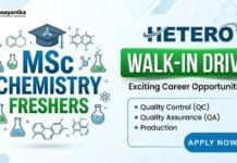 Freshers Chemistry Job at Hetero | MSc Chemistry Graduates Apply Now MSc Chemistry Freshers Job at Hetero | Attend the Walk-in Drive